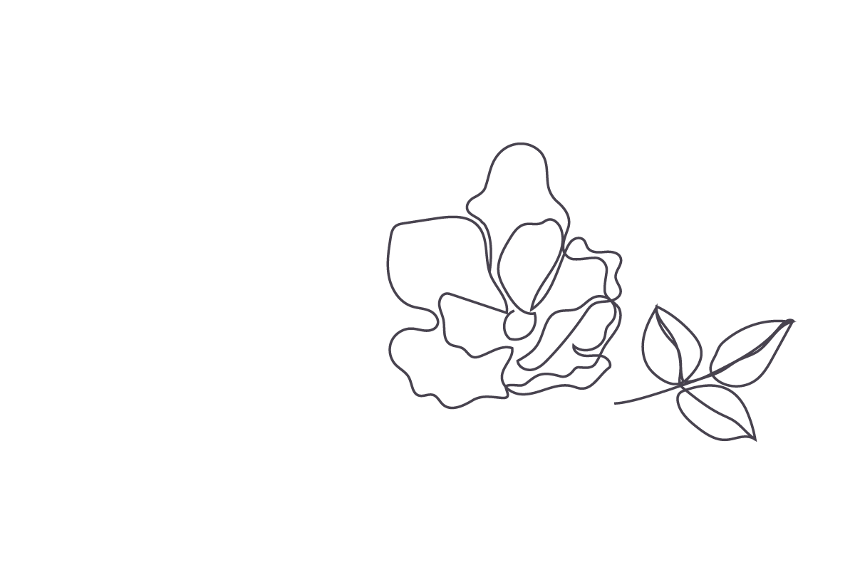 花と葉のイラスト - Webデザインテンプレート カフェ